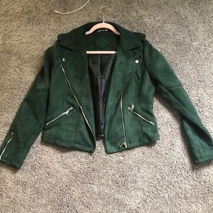 Joujou brand faux suede jacket! Awesome dark green